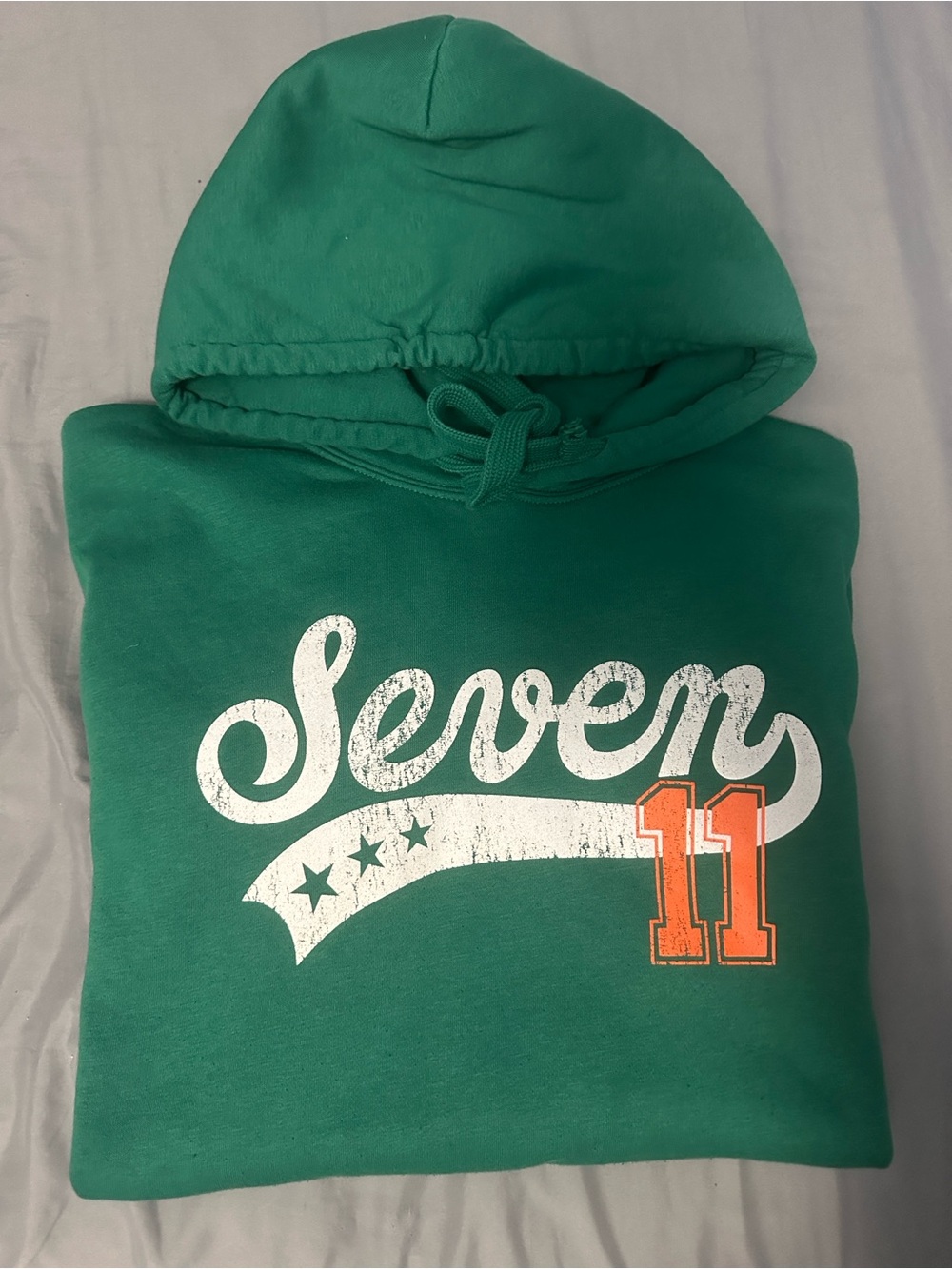 Seven 11 Green Graphic Hoodie - Men's Pullover Sweatshirt